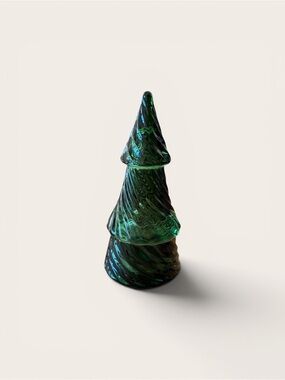TAG Green Swirled Glass Tree Votive Holder